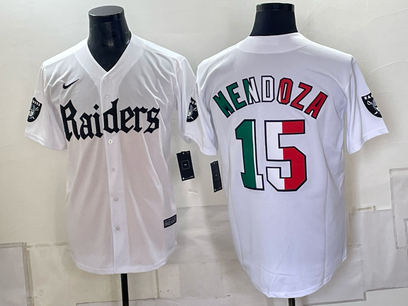 Men 2026 Oakland Raiders #15 Mendoza white Nike Limited NFL Jersey 0931002->oakland raiders->NFL Jersey